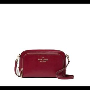 Kate spade Staci Dual Zip Crossbody burgundy